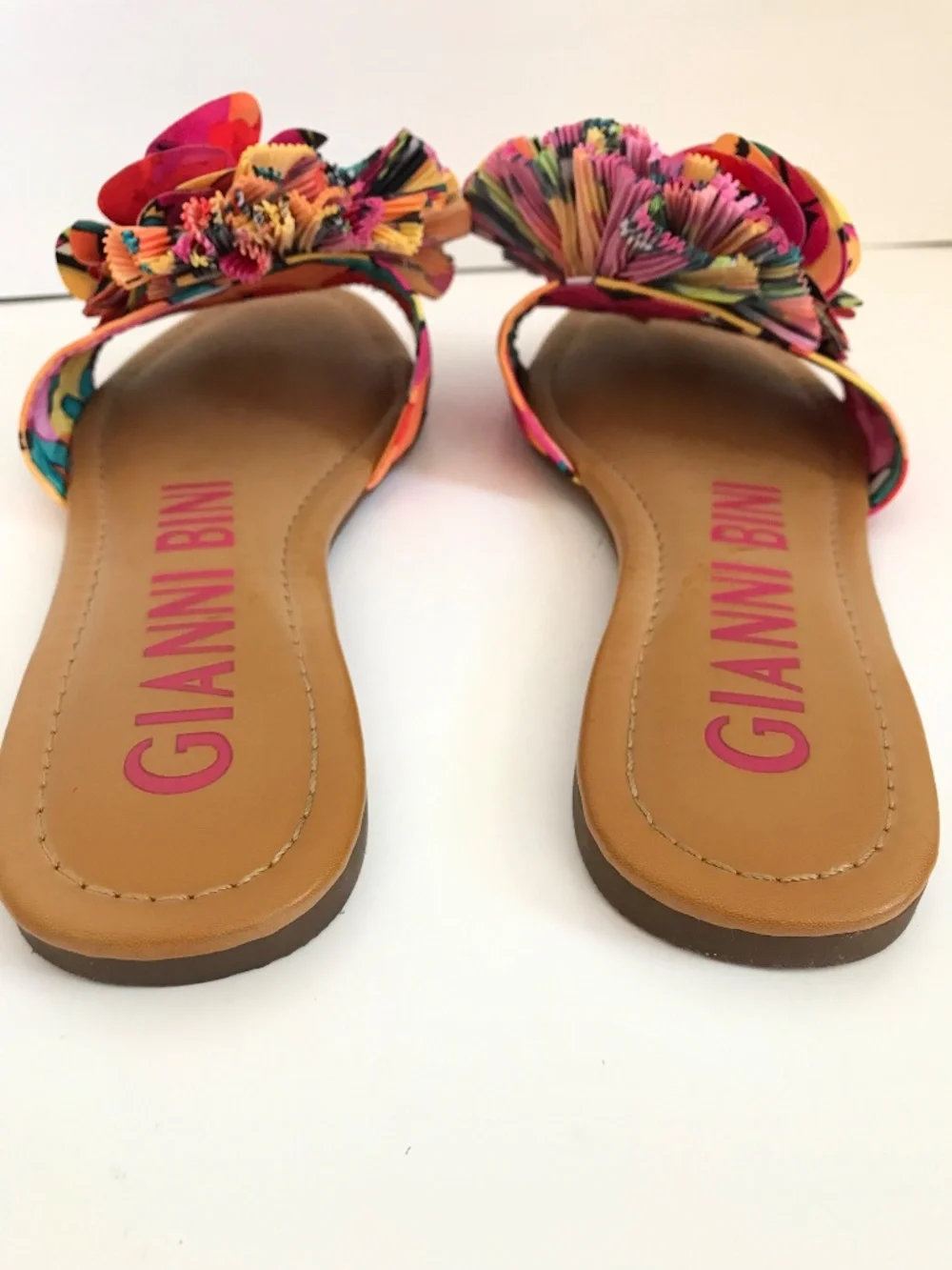 GIANNI BINI Zaven Floral Ruffle Slide Sandals Size 7 Colorful - Picture 6 of 12